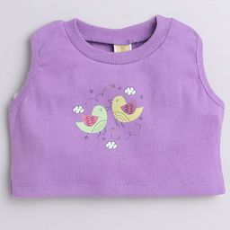 Aww Hunnie Knitted Sleeveless Sparrow Printed Tank Top - Mauve Purple-image-34