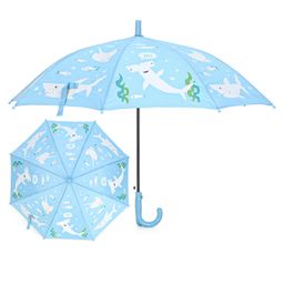 Free-size Umbrella With Shark Print - Red-10