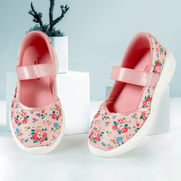 KazarMax Floral Designed Ballerinas - Peach-image-10