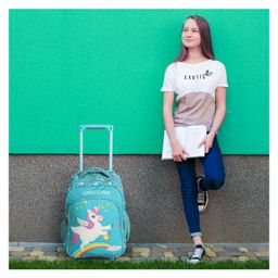 NOVEX Unicorn 18" Kids Backpack Trolley Bag with 2 Wheel, Turquoise/Kids Backpack/Kids School Bag- Height 18 Inch-image-57