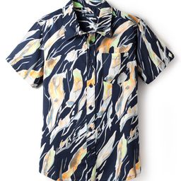 Pine Kids Viscose Woven Half Sleeves Abstract Printed Shirt - Multicolour-image-28