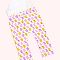 SuperBottoms Cotton Knit Baby Bunnies Printed Padded Diaper Pajamas - White & Pink-image-60