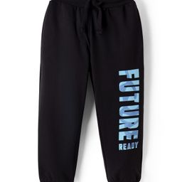 Pine Kids Cotton Knit Full Length Lounge Pants With Future Ready Text Print - Black-image-32