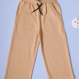 Be Awara Cotton Knit Solid Wide Legged Pants - Brown-picture-35