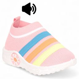 Lil Lollipop Placement Striped Musical Booties - Pink-picture-34