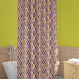 ArtzFolio White & Brown Printed Waterproof Shower Curtain-picture-8
