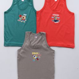 Cucumber Sleeveless Printed Vest Pack of 3 (Color & Print May Vary) image 4