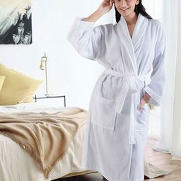 MYTRIDENT Unisex White 240 GSM Pure Cotton Bath Robe-picture-43
