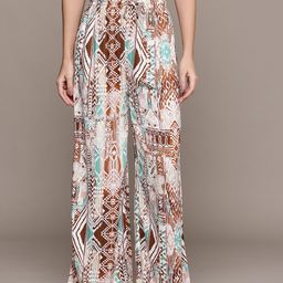 Popnetic Women Abstract Printed Relaxed Fit High-Rise Wide Leg Trousers-image-86