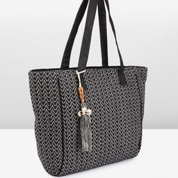 Anouk Geometric Textured Shopper Tote Bag image 3