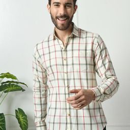 PEBCO Men Classic Slim Fit Tartan Checks Opaque Checked Casual Shirt-image-38