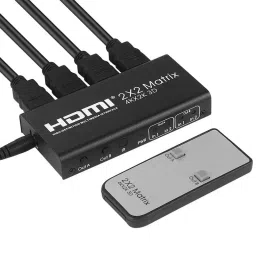 mak world MakWorld 4K@30Hz HDMI Matrix Switch 2 in 2 Out HDMI Switch Splitter Amplifier with IR Remote Control image 5