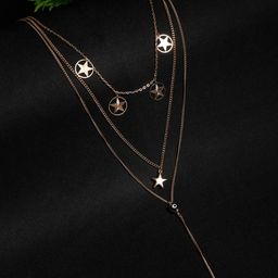 Madame Women Rose Gold-Plated Star Layered Necklace-image-48