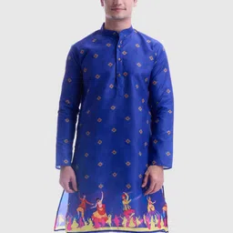 Maharaja Men Ethnic Motifs Printed Thread Work Kurta-3
