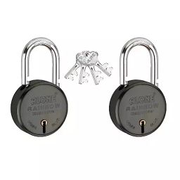 ALONE LOCKS Rainbow 65 mm Alloy Steel ‎Black Matt Antique 4 Same Keys Double Locking Padlock (Pack of 2)-image-76