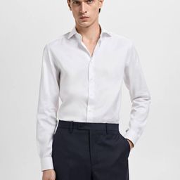 MANGO MAN Slim Fit Pure Cotton Formal Shirt-image-78