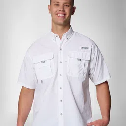 Columbia Men Classic Button-Down Collar Solid Casual Shirt-image-6
