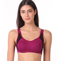 Halfspin Women Colourblocked Seamless Full Coverage Underwired Cotton Workout Bra-image-83