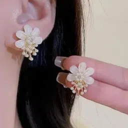 Amrav Girls Pearls Beaded Floral Drop Earrings-34