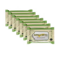 easybath Set Of 7 Wet Wipes Moisturizing Microwaveable Bed Bath Towels - 10 Pulls Each-10