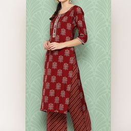 Libas Bandhani Printed Regular Kurta with Palazzos & Dupatta image 3