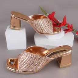 BAESD Embellished Party Block Sandals-11