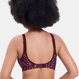 MAROON Full Coverage Removable Padding Workout Bra With All Day Comfort image 2