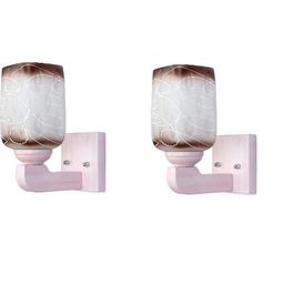1ST TIME Brown & White Solid Glass Traditional Cylinder Wall Lamps Wall Lamps-picture-37