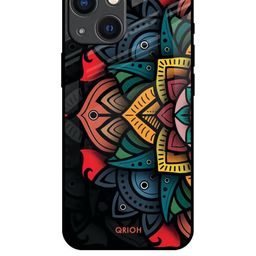 QRIOH Floral Printed iPhone 14 Plus Back Case Mobile Accessories-image-73