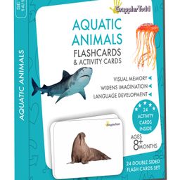 GrapplerTodd Aquatic Animals Flash Cards Easy & Fun Way Of Early Learning Multicolor - 24 Pieces-16