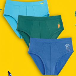 XY Life Pack Of 3 Tencel Modal Three Times Softer Than Cotton With 50% More Moisture Absorbent Antimicrobial Solid Briefs - Blue & Green-image-62