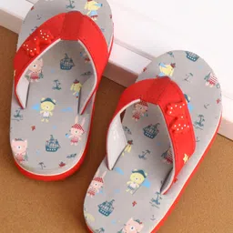 Cute Walk by Babyhug Slip On Style Anchor Graphics & Bow Applique Flip Flops - Grey-picture-49