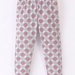 Fido Cotton Jersey Full Length Leggings Floral Print - Off White-image-39