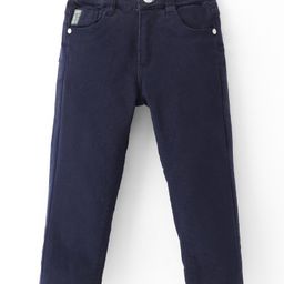 Olio Kids Cotton Full Length Solid Trouser  - Navy Blue-image-65