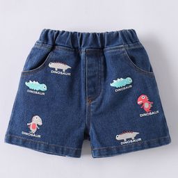 Mark & Mia Above Knee Length Shorts with Dino Print - Navy Blue-image-41