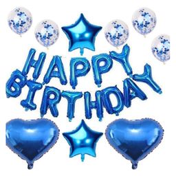 Bubble Trouble 13 Happy Birthday Letter Foil Balloons with 10 Confetti Balloons2 Star foil & 2 Heart foil Balloon for Decoration Birthday Party Best Combo Kit(Blue & SilverPack of 39)-15