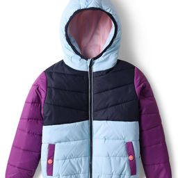 Primo Gino Woven Full Sleeves Color Blocked Hooded Padded Jacket - Multicolor-image-60