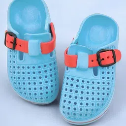 Yellow Bee Colour Blocked Perforated Clogs - Blue-picture-46