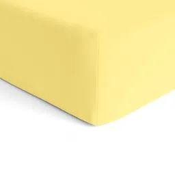 The White Cradle Yellow Fitted Cotton 120 TC Crib Bedsheet-image-4