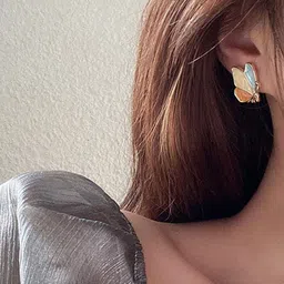 VAGHBHATT Gold-Plated Butterfly Shaped Studs image 3