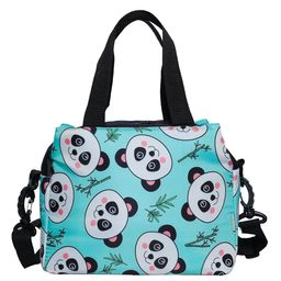 Echo Boomers  Panda Design Double Layer Insulated Tiffin Lunch Bag with Multi Zipper Pockets - Pack of 1 image 2