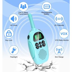 Azhari Kids Walkie Talkie 3 Km Range Volume Adjusting Easy to Operate Pack of 1 Color and Desaign May Vary image 2