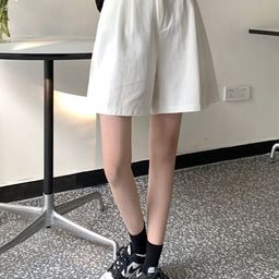 LULU & SKY Women Solid Loose Fit High-Rise Chino Shorts-picture-45