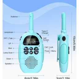 Azhari Kids Walkie Talkie 3 Km Range Volume Adjusting Easy to Operate Pack of 1 Color and Desaign May Vary image 3