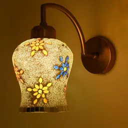 SOMIL Multicoloured Printed Glass Cylinder Shaped Wall Lamp-image-99