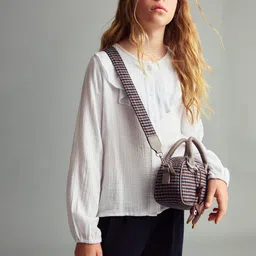 Mango Kids Ruffles Shirt Style Pure Cotton Top-picture-11