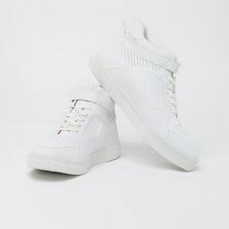 Snitch Men Snitch White Solid High Ankle Sneakers-image-45