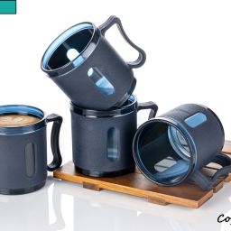 Pack of 4 Plastic Premium Quality Unbreakable Material Tea And Coffee Cup & Mug Set-image-77