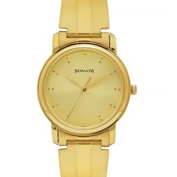 Sonata Men Gold-Toned Analogue Watch NK1013YM24-image-45