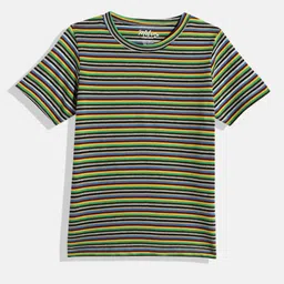 METRO KIDS COMPANY Boys Black & Yellow Striped T-shirt-image-59